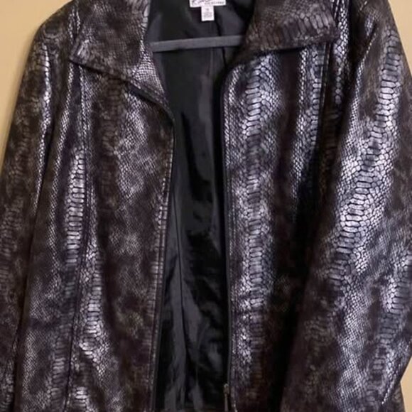 Kim Rogers Black Snakeprint Jacjet - Picture 1 of 2